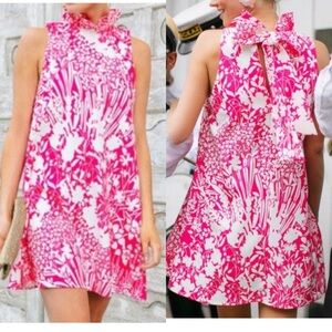 Tuckernuck Pink White Wildflower Blythe Sleeveless Floral A Line Bow Dress Sz Sm